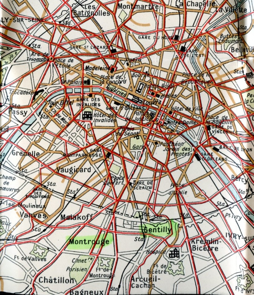 Montrouge & Gentilly, 1920's map.