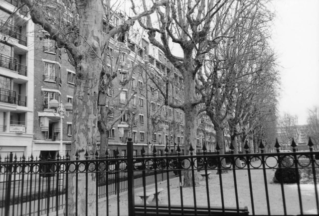 Parc Robert Doisneau, Montrouge. 46 Place Jules Ferry is adjacent to the new flats on the left. January 2013.