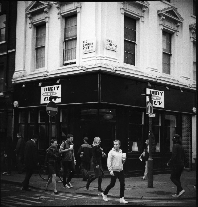 Dirty White Boy, corner of Old Brompton Road, Soho album.