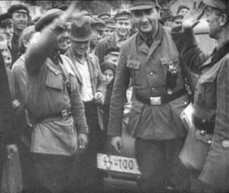 Soviet and Gestapo officers, Poland.